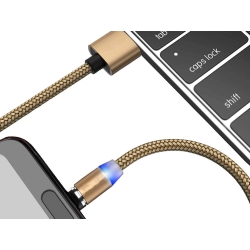 Kabel magnetyczny przwód do ładowania 3w1 micro typ-c usb lightning 1m
