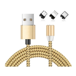 Kabel magnetyczny przwód do ładowania 3w1 micro typ-c usb lightning 1m