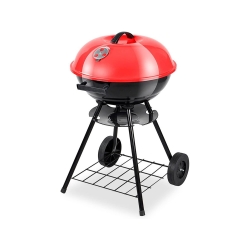 Grill węglowy brykietowy ogrodowy kółka pokrywa okrągły zamykany przenośny
