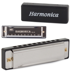 Harmonijka ustna metalowa c dur etui 10 kanałów