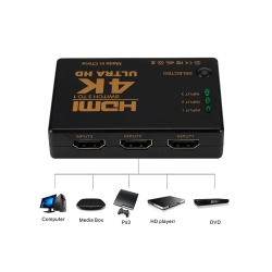 Switch rozdzielacz 3x do 1 hdmi 4k uhd + pilot ir