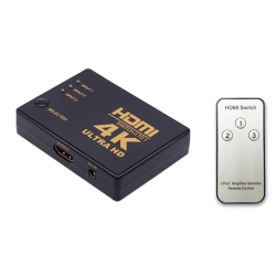 Switch rozdzielacz 3x do 1 hdmi 4k uhd + pilot ir