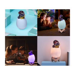 Lampka nocna dinozaur triceratops jajko rgb led jajo świecące dla dzieci