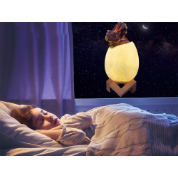 Lampka nocna dinozaur triceratops jajko rgb led jajo świecące dla dzieci