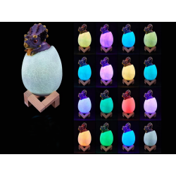 Lampka nocna dinozaur triceratops jajko rgb led jajo świecące dla dzieci