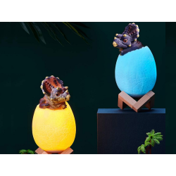 Lampka nocna dinozaur triceratops jajko rgb led jajo świecące dla dzieci