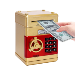 Skarbonka sejf bankomat na kod dostępu banknoty