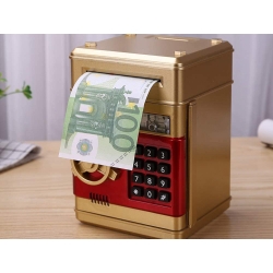 Skarbonka sejf bankomat na kod dostępu banknoty