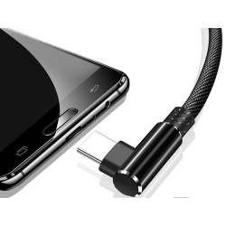 Kabel przewód usb usb-c typ c kątowy do ładowania qc do telefonu 1m