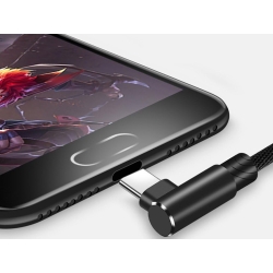 Kabel przewód usb usb-c typ c kątowy do ładowania qc do telefonu 1m