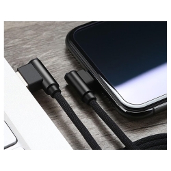 Kabel przewód usb usb-c typ c kątowy do ładowania qc do telefonu 1m