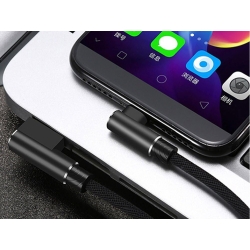 Kabel przewód usb usb-c typ c kątowy do ładowania qc do telefonu 1m