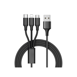 Kabel usb 3w1 do telefonu przewód lightning iphone micro usb type-c 1,2m