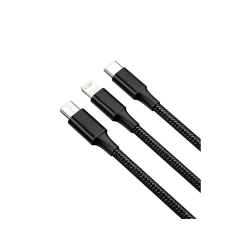 Kabel usb 3w1 do telefonu przewód lightning iphone micro usb type-c 1,2m