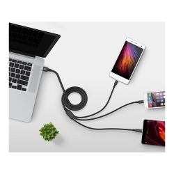 Kabel usb 3w1 do telefonu przewód lightning iphone micro usb type-c 1,2m