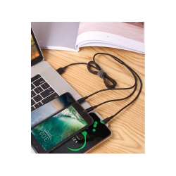 Kabel usb 3w1 do telefonu przewód lightning iphone micro usb type-c 1,2m