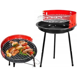 Grill węglowy brykietowy ogrodowy okrągły przenośny turystyczny na biwak