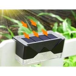 Lampki solarne 4 szt ogrodowe led na schody taras płot czujnik zmierzchu