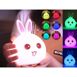 Lampka nocna dla dzieci led królik dotyk rgb