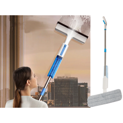 Mop płaski ze spryskiwaczem spray ściągaczka do okien myjka 3x nakładki 2w1
