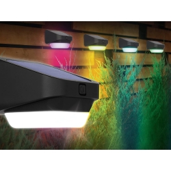 Lampka solarna ogrodowa led rgb na schody taras płot czujnik zmierzchu