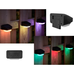 Lampka solarna ogrodowa led rgb na schody taras płot czujnik zmierzchu