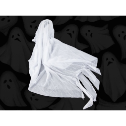 Dekoracja halloween wisząca ozdoba duch biała krzyk szkielet zjawa 65cm