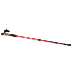 Kij Nordic Walking Z Korkową Rączką Kolor Czerwony