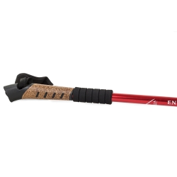 Kij Nordic Walking Z Korkową Rączką Kolor Czerwony
