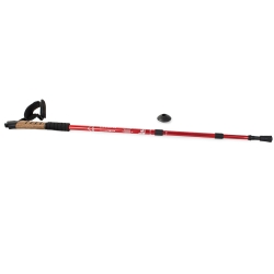 Kij Nordic Walking Z Korkową Rączką Kolor Czerwony