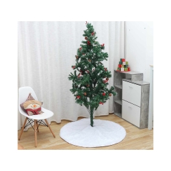 Dywanik pod choinkę na święta mata futerko biały okrągły 90cm okrągły