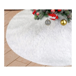 Dywanik pod choinkę na święta mata futerko biały okrągły 90cm okrągły