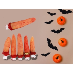 Sztuczne odcięte palce dekoracja halloween 5 gumowych zakrawionych palców