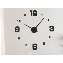 Zegar ścienny 3d naklejany na ścianę xxl duży 130 cm przyklejany cichy