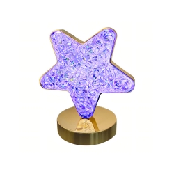 Lampka nocna stołowa gwiazda kryształ led rgb usb