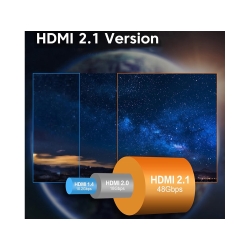 Kabel przewód hdmi 2.1 video ultra high speed 8k 60hz 4k 120hz hq gold 3m