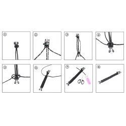 Bransoletka survival opaska 5w1 kompas krzesiwo linka nóż linka paracord