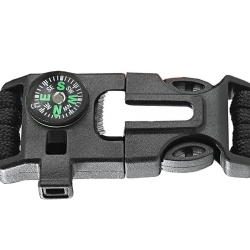 Bransoletka survival opaska 5w1 kompas krzesiwo linka nóż linka paracord