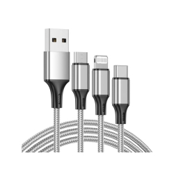 Kabel usb 3w1 do telefonu przewód lightning iphone micro usb type-c 1,2m