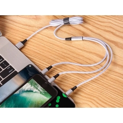 Kabel usb 3w1 do telefonu przewód lightning iphone micro usb type-c 1,2m
