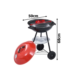 Grill węglowy brykietowy ogrodowy kółka pokrywa okrągły zamykany przenośny