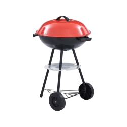 Grill węglowy brykietowy ogrodowy kółka pokrywa okrągły zamykany przenośny