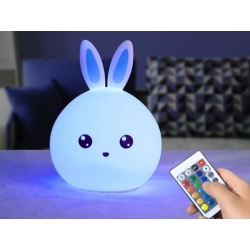 Lampka nocna dla dzieci led królik pilot rgb usb
