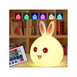 Lampka nocna dla dzieci led królik pilot rgb usb
