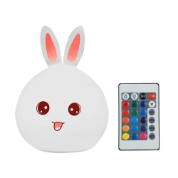Lampka nocna dla dzieci led królik pilot rgb usb
