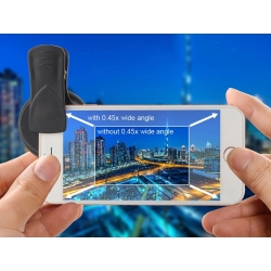 Obiektyw soczewka do telefonu smartfona 2w1 0.45x 12,5x makro klips aparat