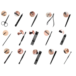 Zestaw manicure cążki nożyczki paznokci 16el etui