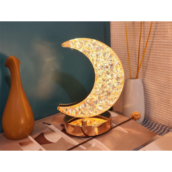Lampka nocna stołowa księżyc kryształ led rgb usb