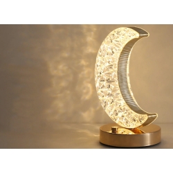Lampka nocna stołowa księżyc kryształ led rgb usb