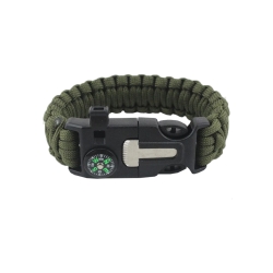 Bransoletka survival opaska 5w1 kompas krzesiwo linka nóż linka paracord